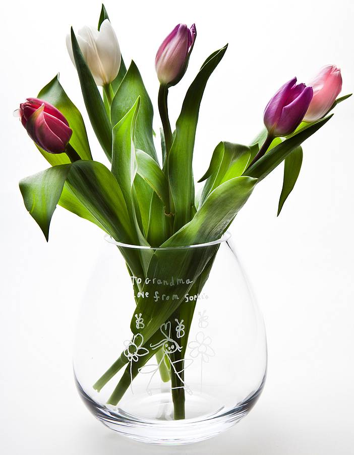 Personalised Engraved Glass Flower Vase By The Gift of Glass